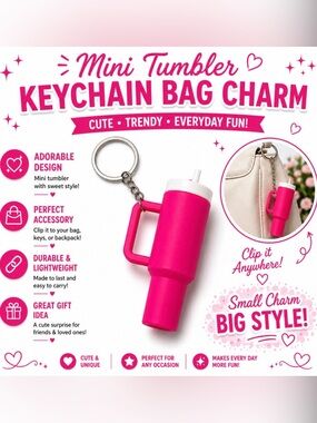 MINI TUMBLER KEYCHAIN BAG CHARM